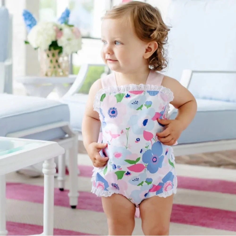 Rare Beaufort Bonnet Sisi Sunsuit - Palm Springs Peony Palm Beach Pink 18-24 mo